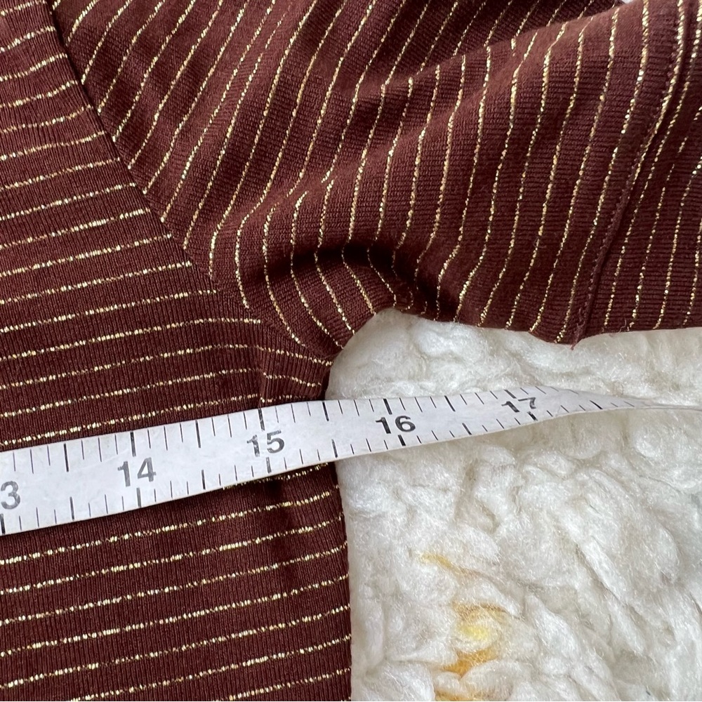 Reformation Brown Striped Short Sleeve Tee - Picture 5 of 8